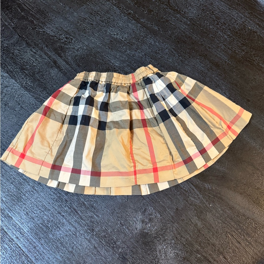 Burberry Beige and Red Plaid Mini Skirt